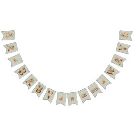 Bandeirinha Boho Floral no Chá de fraldas azul texturizado