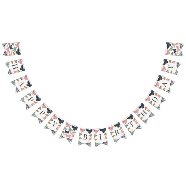 Bandeirinha Boho Little Butterfly Feliz Aniversário (Todos)