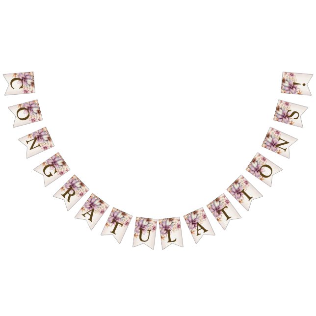 Bandeirinha Boho Pink Flowers de Boho de Cores-de-Ventre Elega (Todos)