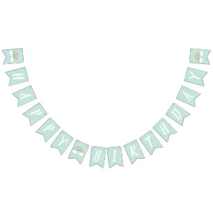 Bandeirinha Boho Rainbow Birthday Party Kinder