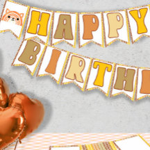 Boho Rainbow Woodland Fox Retro Happy Birday