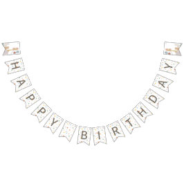 Bandeirinha Boho selvagem, um banner do primeiro aniversário