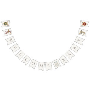 Bandeirinha Boho Storybook Dragon Chá de fraldas Welcome