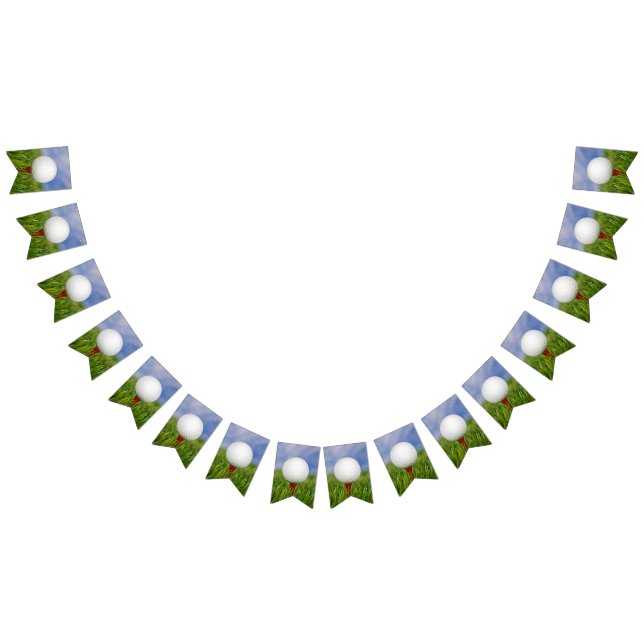 Bandeirinha bola de golfe sobre a teia vermelha no capim (Todos)