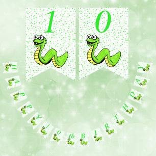Bandeirinha Bolinhas bonitos do cobra verde dos desenhos