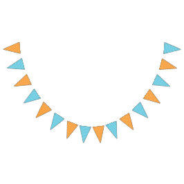 Bandeirinha Bolinhas de laranja e faixas azuis