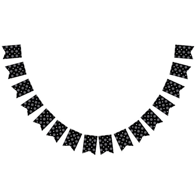 Bandeirinha Bolinhas Pretas e Brancas, Padrão Pontilhado (Todos)