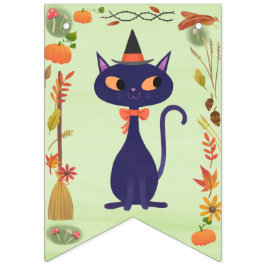 Bandeirinha Bonita Bruxa de Halloween Verde