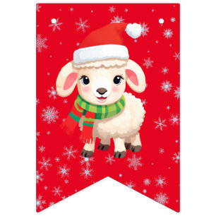 Bandeirinha Bonita ovelha de Natal Ram Papais noeis Scarf