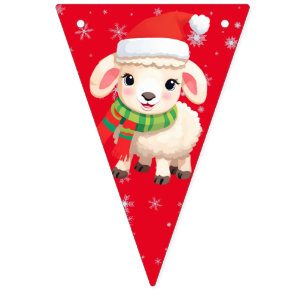 Bandeirinha Bonita ovelha de Natal Ram Papais noeis Scarf