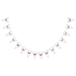 Bandeirinha Bonito Aquarela Pastel Corações Florais