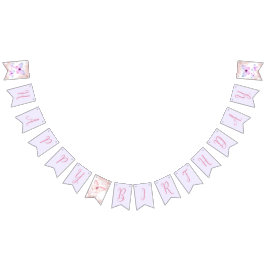 Bandeirinha Borboleta Primeira Rapariga de Aniversário 1rua Ro