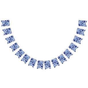 Bandeirinha Borboletas Aquarela Azul