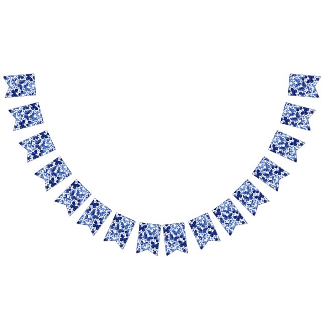 Bandeirinha Borboletas Aquarela Azul (Todos)