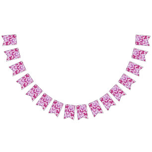 Bandeirinha Borboletas Aquarela Magenta Rosa