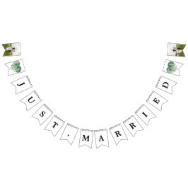 Bandeirinha Botânica Elegante de Fotos e Letras Personalizadas