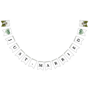 Bandeirinha Botânica Elegante de Fotos e Letras Personalizadas