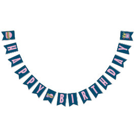 Bandeirinha Branca, Burger Rosa e Fries Feliz Aniversário