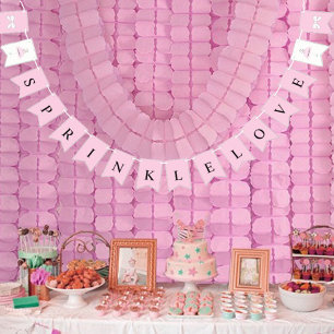 Bandeirinha BRIDE Sprinkle Little Love Pink Party