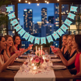 Bandeirinha Bride to Be Raspberry Cocktail Bunting Banner