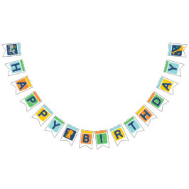 Bandeirinha Bright Zoo Jungle Animals Birthday BUNTING FLAGS