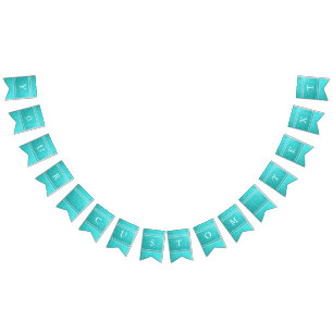 Bandeirinha Brilho azul do Aqua com detalhes brancos