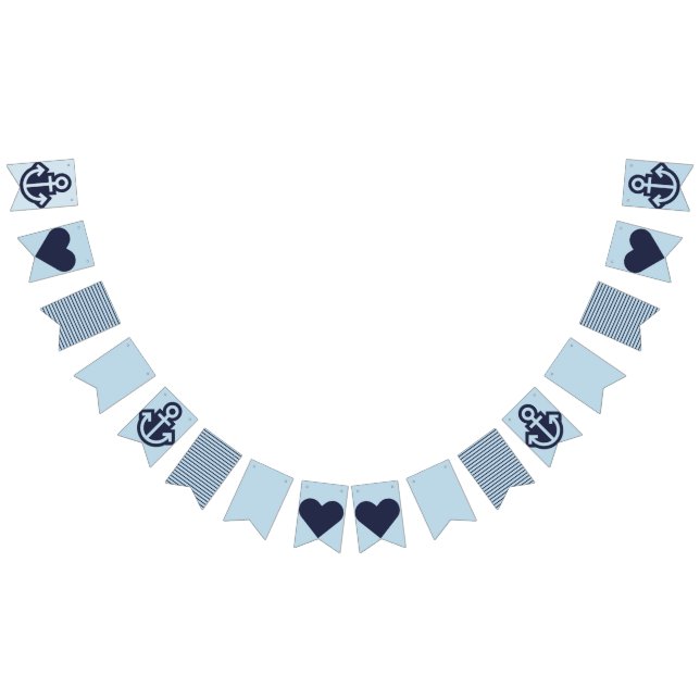 Bandeirinha Bunting Azul Marinho e Azul Claro (Todos)
