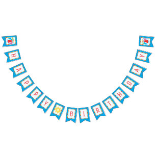 Bandeirinha Bunting De Aniversários Da Bola De Praia Da Festa