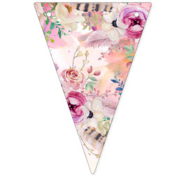 Bandeirinha Bunting Personalizado de Partes Florais de Cores d