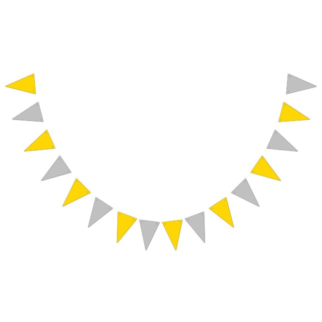 Bandeirinha Bunting: Triangular - Triângulos Dourados e Pratea (Todos)