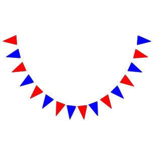 Bandeirinha Bunting: Triângulos vermelho e azul