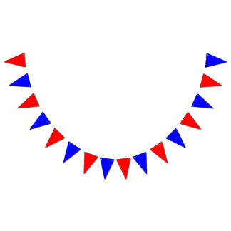 Bandeirinha Bunting: Triângulos vermelho e azul