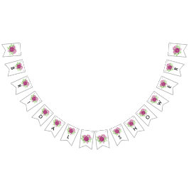 Bandeirinha Burgundy Watercolor Peonies Chá de panela