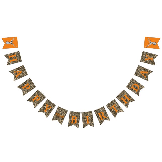 Bandeirinha Camo Deer Hunting Buck Men's Birthday Banner (Todos)