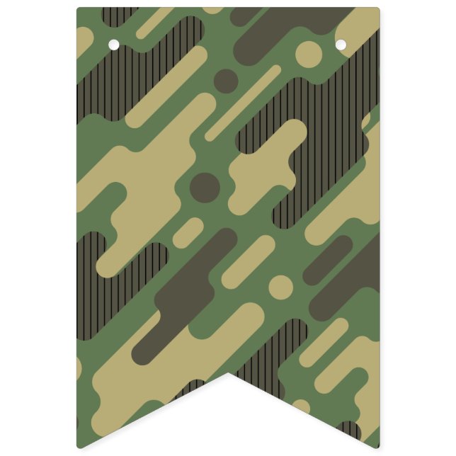 Bandeirinha Camuflagem Geométrica Verde. Camo, seu (Primeira Bandeira)