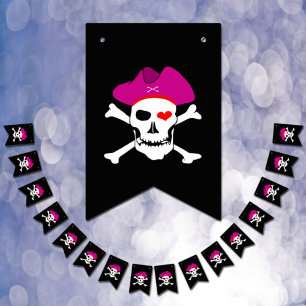 Bandeirinha Capitão Grace, Pirates Bunting Flags, Festa de Bar