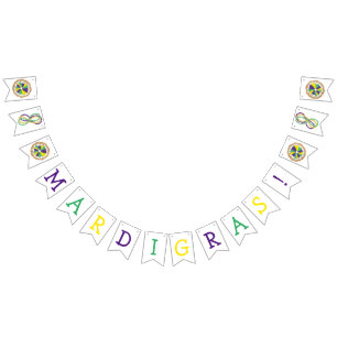Bandeirinha Carnaval do King Cake New Orleans NOLA Mardi Gras