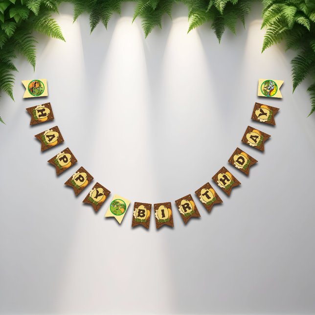 Bandeirinha Cartoon de Diversão Pré-Histórica do Dinossauro Ju (Criador carregado)