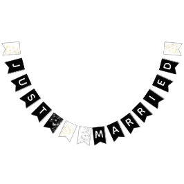 Bandeirinha Casados de Preto e Branco Casamento