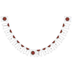 Bandeirinha Casal alegre! Mandala em vermelho