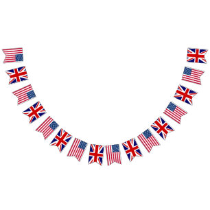 Bandeirinha Casamento Britânico Americano
