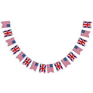 Bandeirinha Casamento Britânico Americano