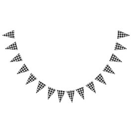 Bandeirinha Casamento com o País de Gingham Negro