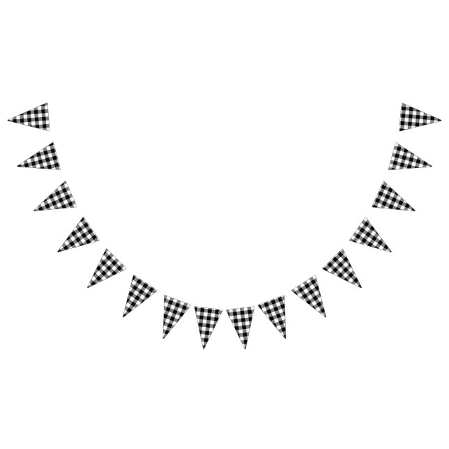 Bandeirinha Casamento com o País de Gingham Negro (Todos)