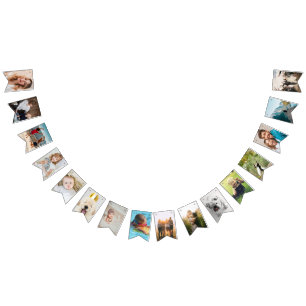 Bandeirinha casamento de aniversário personalizado com fotos