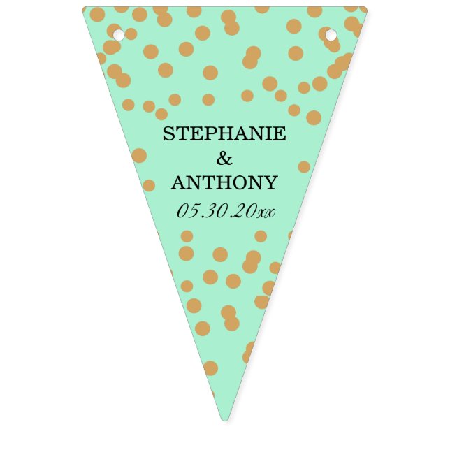 Bandeirinha Casamento de Casa de Mint e Confetti Dourado (Décima sexta bandeira)