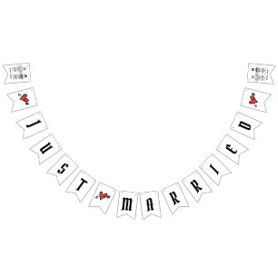 Bandeirinha Casamento de Casal Biker Personalizado