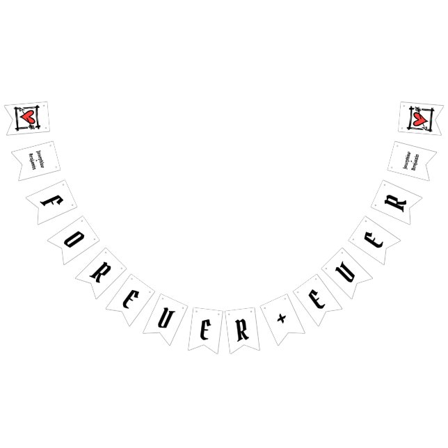 Bandeirinha Casamento de Coração de Amor Personalizado (Todos)