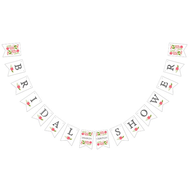 Bandeirinha casamento de flores silvestres de coral rosa-chá d (Todos)