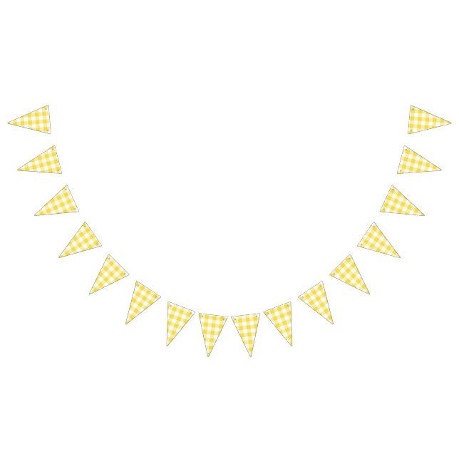 Bandeirinha Casamento de Gingham Country Summer Yellow (Todos)